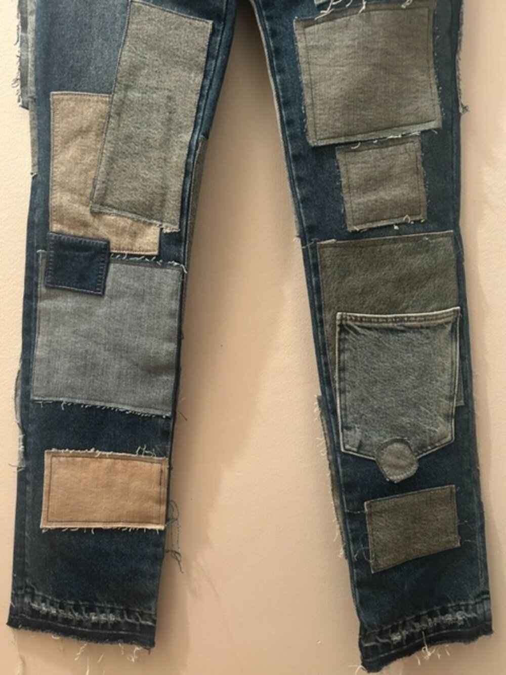 We The Free Free People Bare With Me Patchwork Straight Leg Denim Jeans - Picture 7 of 16